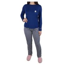 Pijama Feminino Danka Listras Marinho - 0120