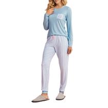 Pijama Feminino Danka Listras Verde - 012019