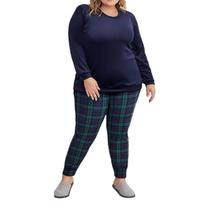 Pijama Feminino Danka Plush Plus Size Marinho - 01200