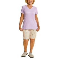 Pijama Feminino Danka Senhorinha Curto Lilás - 011014