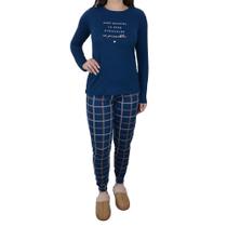 Pijama Feminino Danka Xadrez Marinho - 012052 Pijama Feminino Danka Xadrez Marinho - 012052