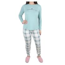 Pijama Feminino Danka Xadrez Verde Claro - 01204 Pijama Feminino Danka Xadrez Verde Claro - 01204