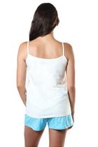 Pijama Feminino de Alça 'Azul Love' Para Noites Quentes - Empório do Algodão