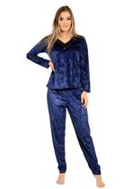 Pijama Feminino de Frio Veludo Longo