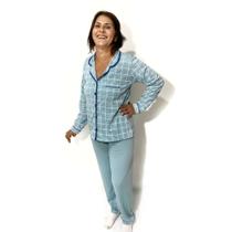 Pijama Feminino De Inverno Para O Frio Blusa Comprida E Calça Modelo Plus Size Tamanho Grande