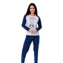 Pijama Feminino de Inverno Plush com Desenho Victory