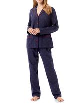 Pijama Feminino de Malha com Viés Azul Marinho Lohe Pijama Feminino de Malha com Viés Azul Marinho Lohe