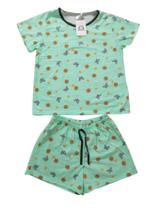 Pijama Feminino de Manga Curta Adulto Baby Doll Roupa De Dormir Poliflex Verão