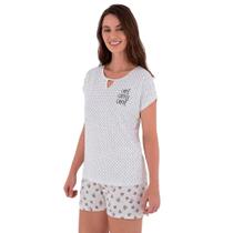 Pijama Feminino Estampa De Bolinhas Poá Lupo Shorts Doll