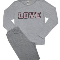 Pijama Feminino Estampa Love Manga Longa S4