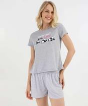 Pijama Feminino Estampa Pandas Marisa Cinza-72012
