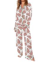 Pijama feminino Faretumiya, seda, cetim, estampa de Natal, tamanho L Pijama feminino Faretumiya, seda, cetim, estampa de Natal, tamanho L