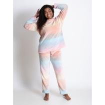 Pijama Feminino Fleece Longo Peludinho Ted Quentinho Inverno Fechado Brilha no Escuro