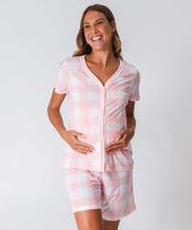 Pijama Feminino Gestante Xadrez Marisa Rosa-70073