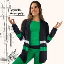 Pijama Feminino Homewear Preguistê Multifuncional Euforia Verde Bandeira e Preto Pijama Feminino Homewear Preguistê Multifuncional Euforia Verde Bandeira e Preto