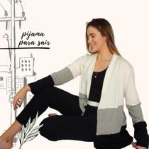 Pijama Feminino Homewear Preguistê Multifuncional Nuances Off Preto e Mescla Pijama Feminino Homewear Preguistê Multifuncional Nuances Off Preto e Mescla