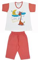 PIJAMA FEMININO INFANTIL C/ CALÇA CAPRI Nº 2 AO 8