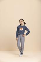 Pijama Feminino Infantil Manga Longa Para Ficar Em Casa em Algodão - Lua Encantada