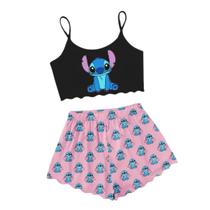 Pijama Feminino Infantil Roupa De Dormir Personagem Stitch Pijama Feminino Infantil Roupa De Dormir Personagem Stitch