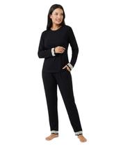 Pijama Feminino Inverno Frio Bela Notte Glamour Manga Longa Detalhes Em Renda Comprido Calça Pijama Feminino Inverno Frio Bela Notte Glamour Manga Longa Detalhes Em Renda Comprido Calça