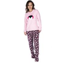 Pijama Feminino Inverno Longo Soft Majestosa Fleece Adulto