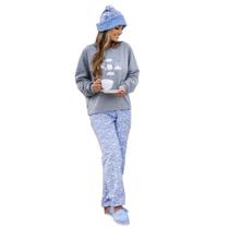 Pijama Feminino Inverno Moletinho Moleton Algodão