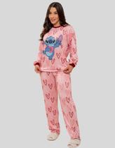 Pijama Feminino Inverno Personagem, Blusa Frio Manga Longa de Dormir