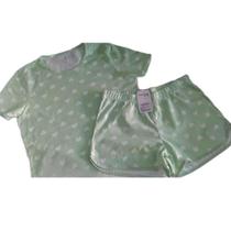 Pijama feminino juvenil verão algodão com manga curta malwee