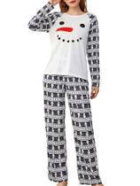 Pijama Feminino Laqeyko - Modelo Boneco de Neve Natalino - Tamanho GG