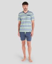 Pijama Feminino Listrado Macio Verde Lohe