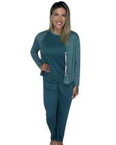 Pijama Feminino Longo 3 Peças Outono/Inverno Pijama Feminino Longo 3 Peças Outono/Inverno