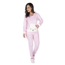 Pijama Feminino Longo Adulto Plush Quente Inverno Victory