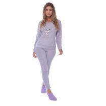 Pijama Feminino Longo Adulto Plush Quente Inverno Victory