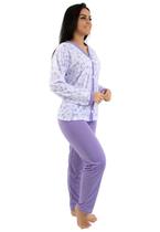 Pijama Feminino Longo Botão Amamentação - DILUXO