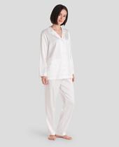 Pijama Feminino Longo de Cetim Jacquard Marfim Lohe Pijama Feminino Longo de Cetim Jacquard Marfim Lohe