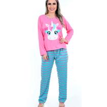 Pijama Feminino Longo de Inverno Adulto Calça comprida Frio