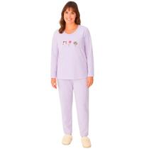 Pijama Feminino Longo Fleece Kanto dos Sonhos 9100 Lilás