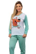Pijama Feminino Longo - Frio Inverno - Calça Manga Comprida - Estampado Malha - MAFORT LINGERIE