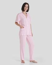 Pijama Feminino Longo Jacquard Macio Rosa Lohe Pijama Feminino Longo Jacquard Macio Rosa Lohe
