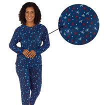 Pijama Feminino Longo Liganete Malha Fria Confortável