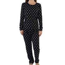 Pijama Feminino Longo Poá Kanto dos Sonhos 9200 Preto Pijama Feminino Longo Poá Kanto dos Sonhos 9200 Preto