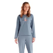 Pijama Feminino Longo Pzama 300043 Cachorrinho Pijama Feminino Longo Pzama 300043 Cachorrinho