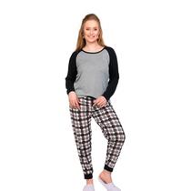 Pijama Feminino Longo Xadrez Bello Sonhos 2478 Raglan Pijama Feminino Longo Xadrez Bello Sonhos 2478 Raglan