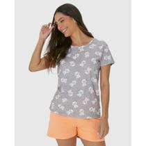 Pijama Feminino Manga Curta Meia Malha Malwee Ref. 122381