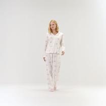 Pijama Feminino Manga Longa Americano Com Calça - PP