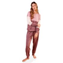 Pijama Feminino Manga Longa com Calça Moletinho Lily Pzama