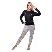 Pijama Feminino Manga Longa e Calça Estampa Poá Diones Frio Pijama Feminino Manga Longa e Calça Estampa Poá Diones Frio
