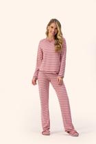 Pijama Feminino Manga Longa em Malha Simpatia