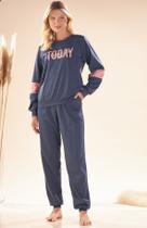 Pijama Feminino Manga Longa em Moletinho Flanelado Pijama Feminino Manga Longa em Moletinho Flanelado