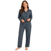 Pijama Feminino Manga Longa Na Flanela